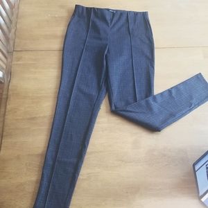 Dynamite Front Pleated Leggings. Medium Grey plaid